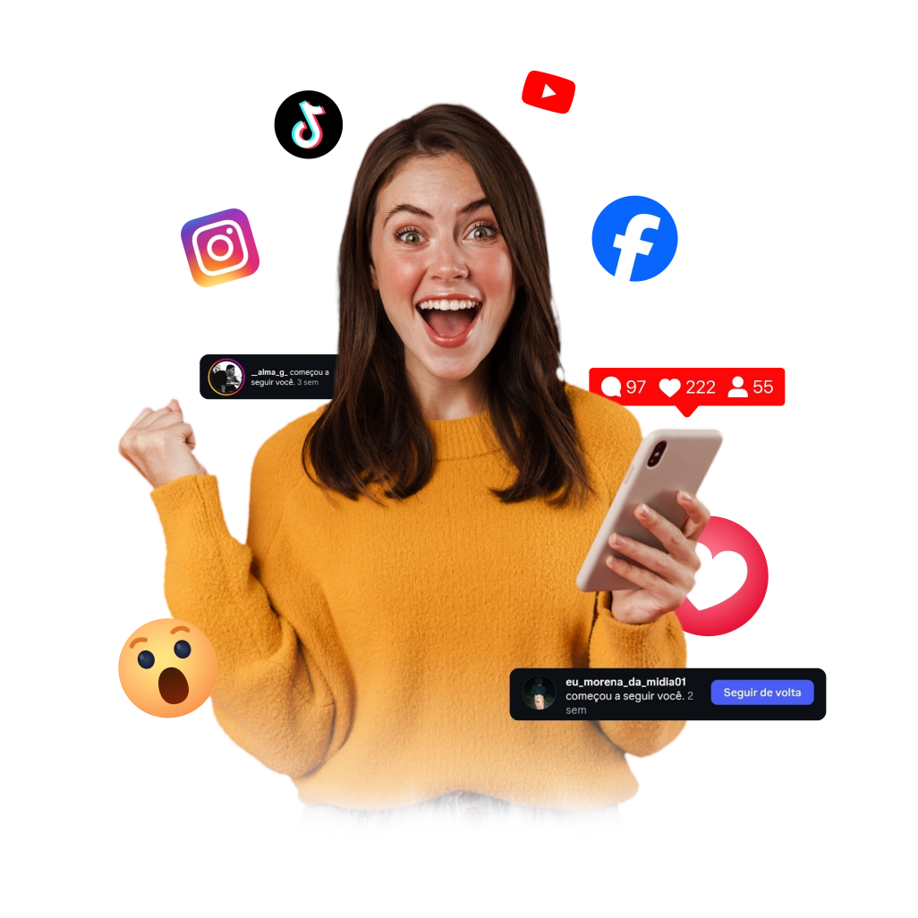 Comprar seguidores, curtidas, visualizações e engajamento para redes sociais
